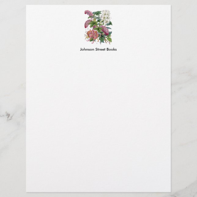 Papel Timbrado Página botânica do vintage (Frente)