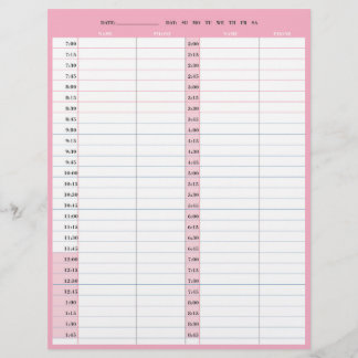 Papel Timbrado Páginas do livro de compromisso de 1 dia do salão 
