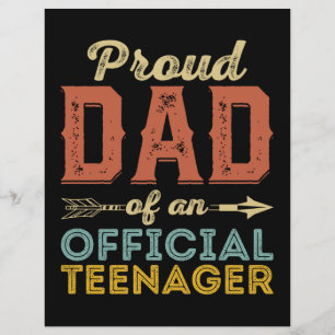 Papel Timbrado Pai Orgulhoso do Aniversário Oficial do Adolescent