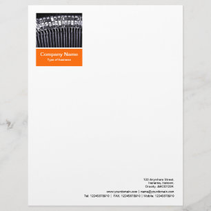 Papel Timbrado Painel de Fotos - Laranja - Máquina de Escrever
