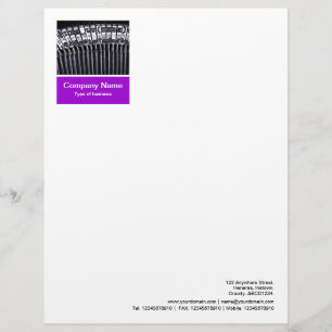 Papel Timbrado Painel de Fotos - Roxo - Máquina de Escrever