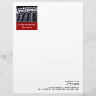 Papel Timbrado Painel de Fotos - Vermelho Rubi - Máquina de Escre