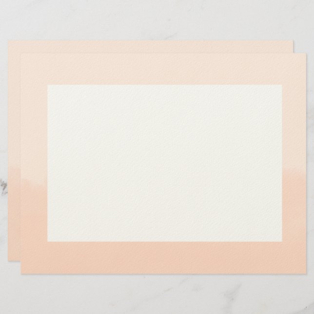 Papel Timbrado Pale Orange Watercolor Abstract (Frente/Verso)