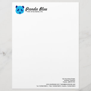 Papel Timbrado Panda - Azul
