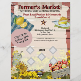 Papel Timbrado Panfletos de Evento de Feira de Produtores (Sem IA