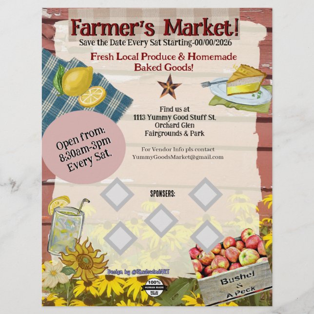 Papel Timbrado Panfletos de Evento de Feira de Produtores (Sem IA (Frente)