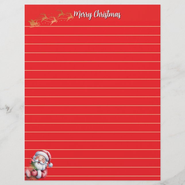 Papel Timbrado Papai Noel Engraçado e Fofo & Tipografia (Frente)