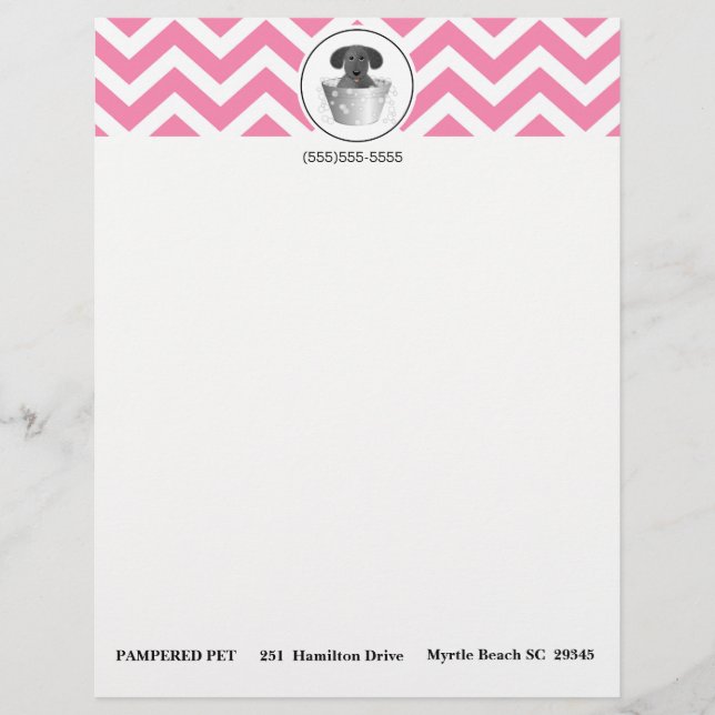 Papel Timbrado Papel Letterhead Para Empresas Pet Groomer (Frente)