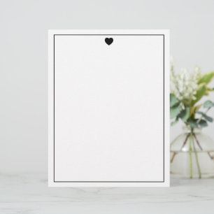 Papel Timbrado Papelaria com Marca de Coração Elegante Cabeçalho 