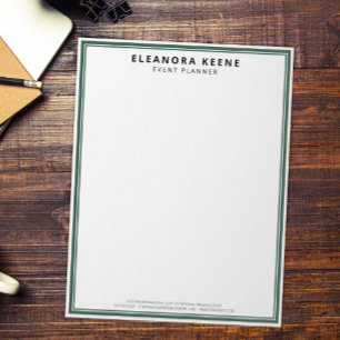Papel Timbrado Papelaria Comercial Personalizada Minimalista Verd