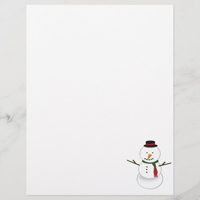 Papel Timbrado Papelaria de Boneco de Neve (Frente)