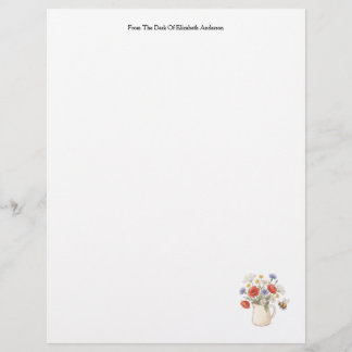 Papel Timbrado Papelaria de Flores Silvestres Personalizadas