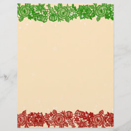 Papel Timbrado Papelaria de Guarnição de Renda de Natal