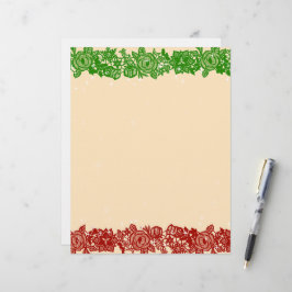 Papel Timbrado Papelaria de Guarnição de Renda de Natal