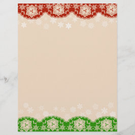 Papel Timbrado Papelaria de Guirlanda de Natal em Renda de Floco 