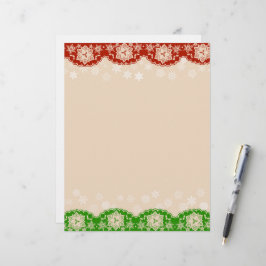 Papel Timbrado Papelaria de Guirlanda de Natal em Renda de Floco