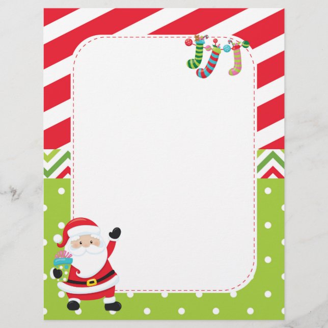 Papel Timbrado Papelaria de Natal para Carta aos Papais noeis (Frente)