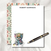 Papelaria Empresarial Elegante com Leopardo em Aqu