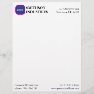 Papel Timbrado Papelaria Empresarial Minimalista Simples com Logo