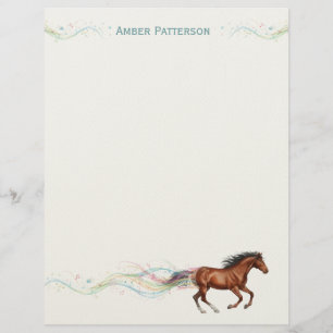 Papel Timbrado Papelaria Personalizada de Cavalo Cavalo Marrom &