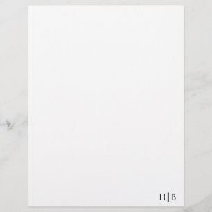 Papel Timbrado Papelaria Preto e Branco com Monograma Moderno