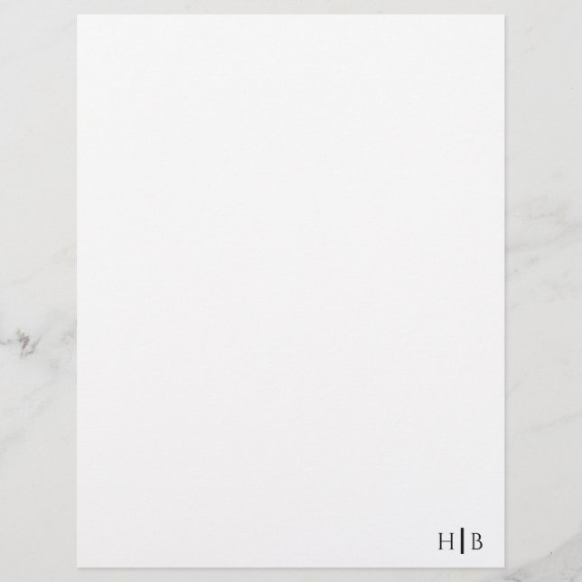 Papel Timbrado Papelaria Preto e Branco com Monograma Moderno (Frente)