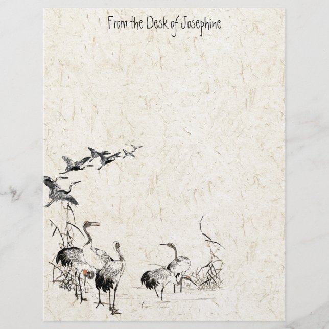 Papel Timbrado Pássaro Japonês Cerrado (Frente)