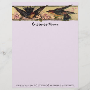 Papel Timbrado Pássaros de Reunião ~ Letra Comercial Trabalho