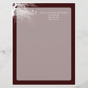 Papel Timbrado Pássaros do Amor 2, cabeçalho do casamento