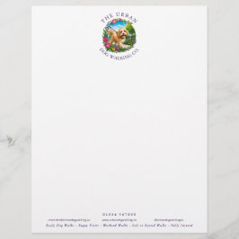Papel Timbrado Passeador de Cães Cockapoo Cabeçalho de Carta com 