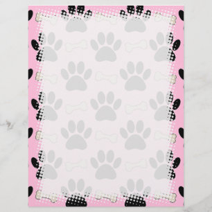 Papel Timbrado Patas E Ossos Pink