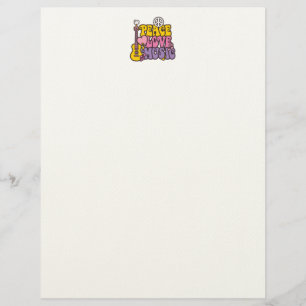 Papel Timbrado Paz, Amor e Letra Cabeçalho de Música
