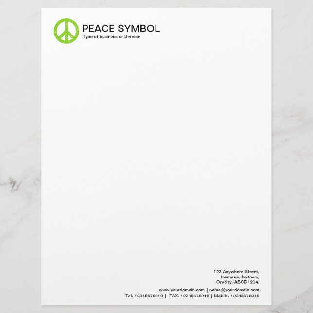 Papel Timbrado Paz dura - Verde marciano (Frente)