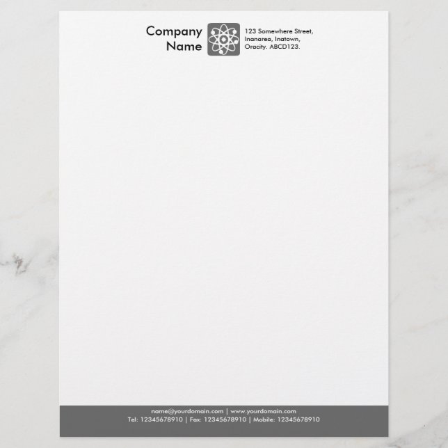 Papel Timbrado Pé de página da cor - cinza (Frente)