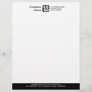 Papel Timbrado Pé de página da cor (seu logotipo) - preto