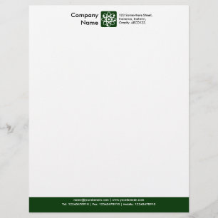Papel Timbrado Pé de página da cor - verde escuro