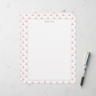 Papel Timbrado Pequenas Cerejas Personalizadas da Trendência