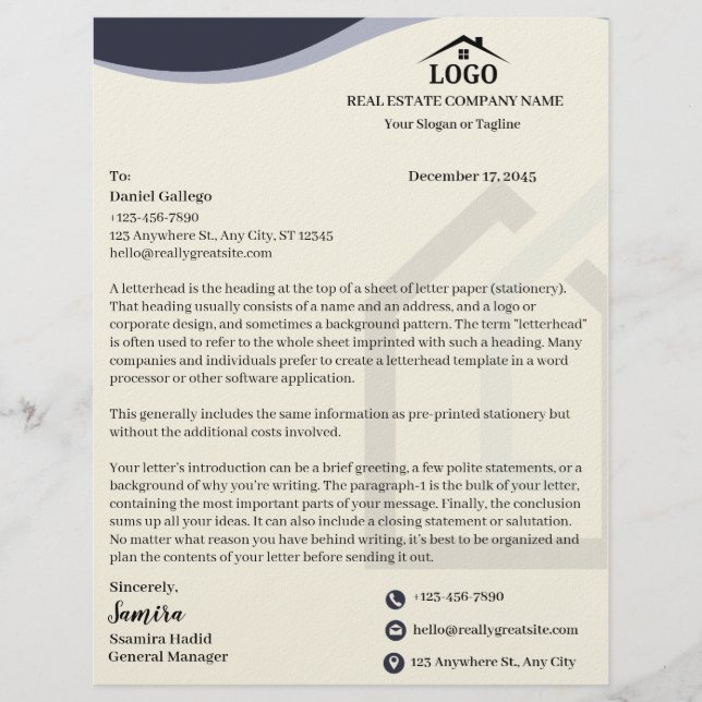 Papel Timbrado Personalizado Cinza para Imobiliári (Frente)