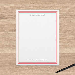 Papel Timbrado Personalizado com Cor Moderna de Bordas Clássicas