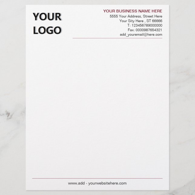 Papel Timbrado Personalizado com Logotipo e Inform (Frente)