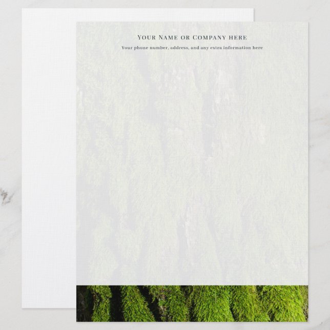 Papel Timbrado Personalizado com Musgo Luxuriante  (Frente/Verso)