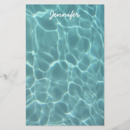 Papel timbrado personalizado de piscina em verde a