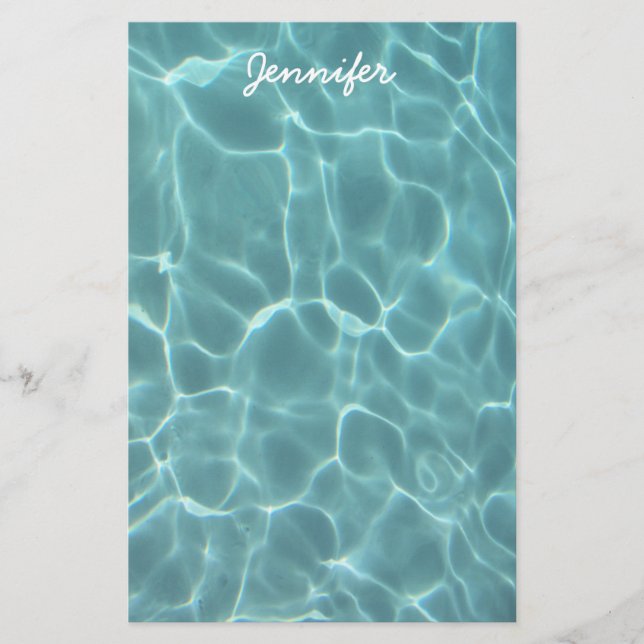 Papel timbrado personalizado de piscina em verde a (Frente)