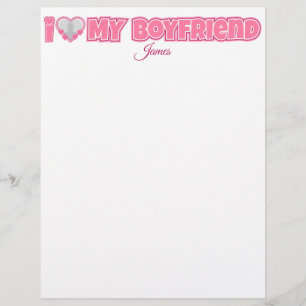 Papel Timbrado Personalizado Eu Amo Meu Namorado - Adicionar Foto