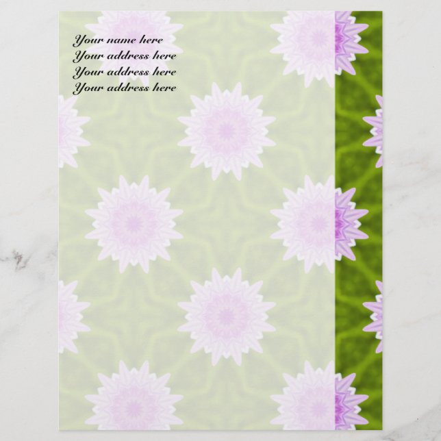 Papel Timbrado Personalizado Flocos de Neve Rosa (Frente)