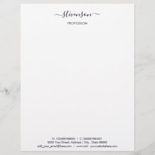 Papel Timbrado Personalizado Moderno Seu Nome Endereço Profissio