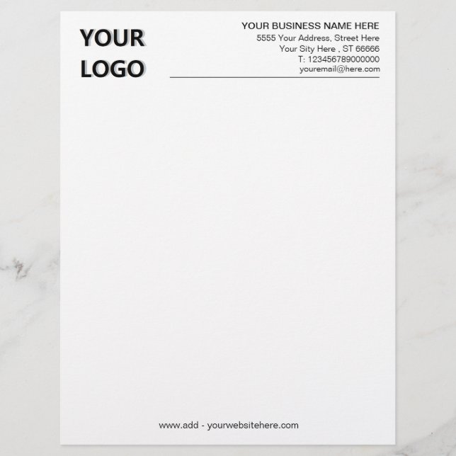 Papel Timbrado Personalizado o seu Modelo de Empresas Letterhead (Frente)