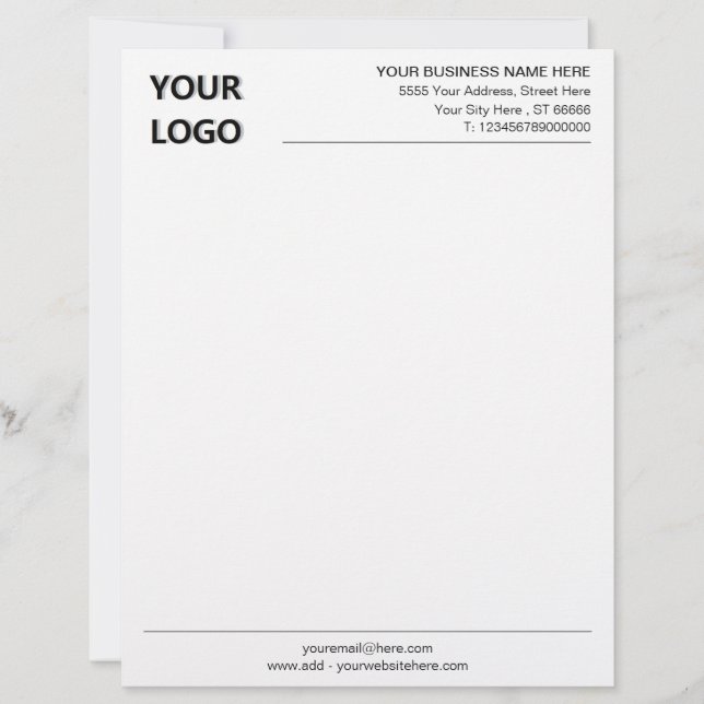 Papel Timbrado Personalizado o título de nota comercial com o log (Frente)