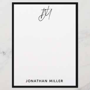Papel Timbrado Personalizar Letterhead com Monograma de Script Do