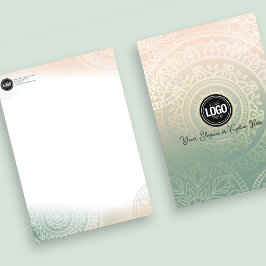 Papel Timbrado Personalizar logotipo de empresa | Ioga Verde Eleg